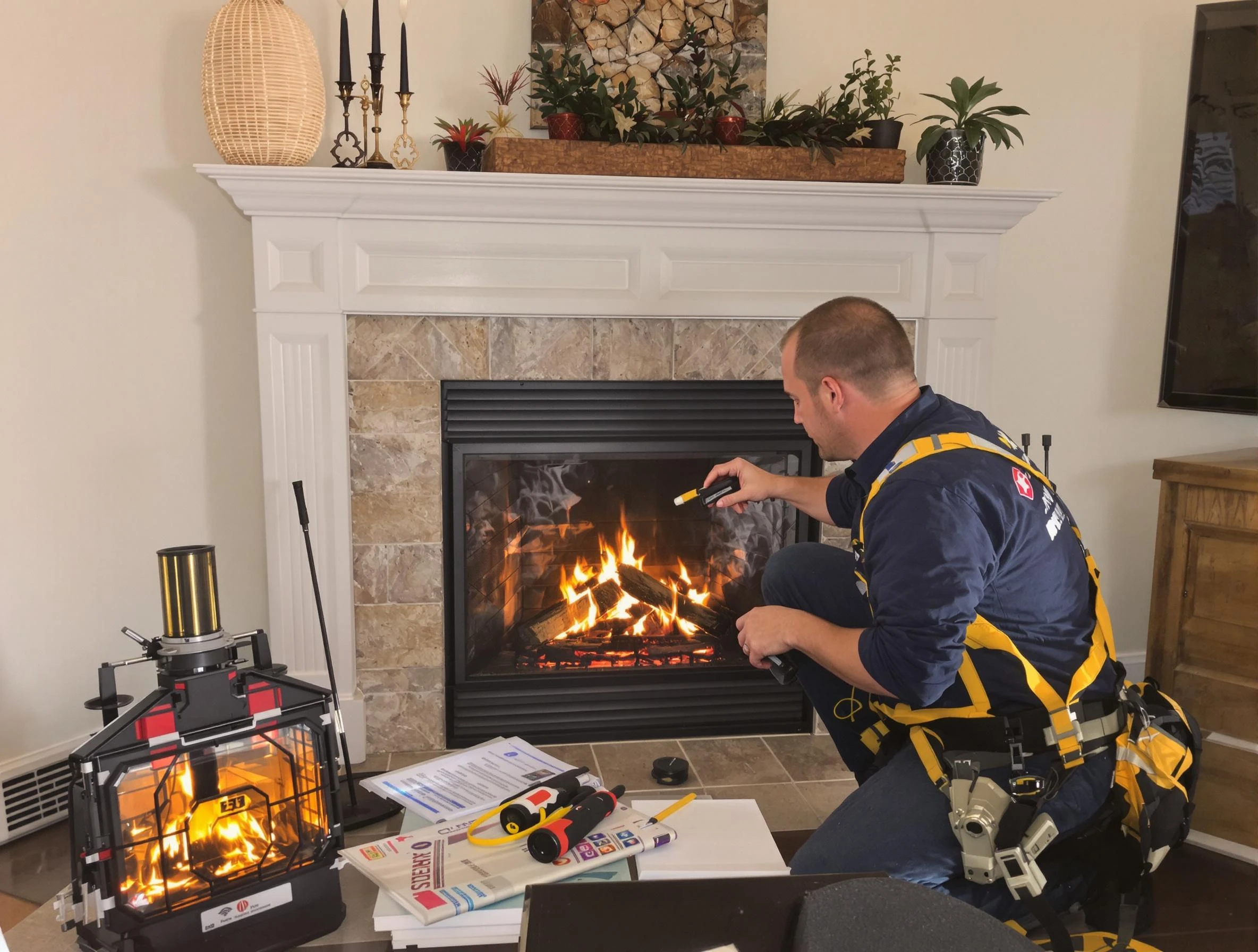 Safety-focused fireplace inspection by Lowell Chimney Sweep in Lowell, MA